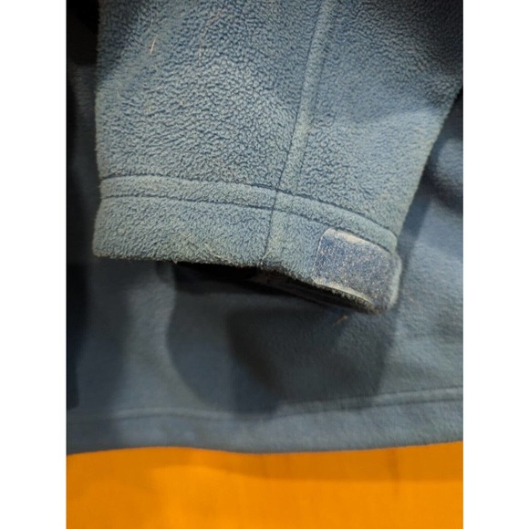 Duluth Trading Fleece Mens Medium Long Sleeve Outdoor Full Zip Pockets Blue Hood - Picture 4 of 8